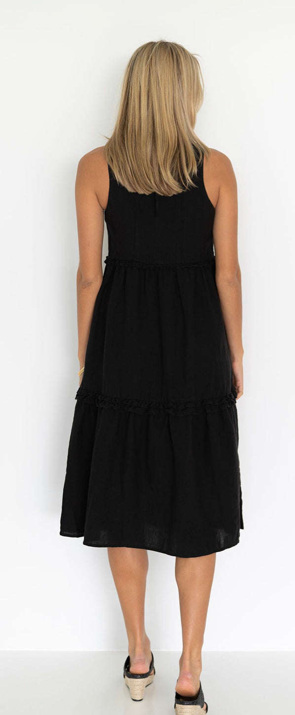 Humidity Ladies Ava Midi Dress in Black