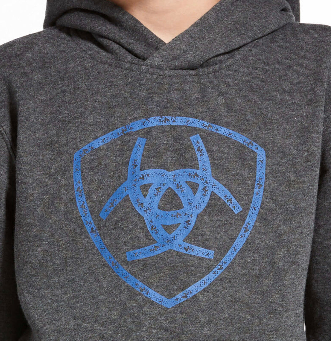 Ariat Boys Stencil Logo Hoodie Charcoal Heather