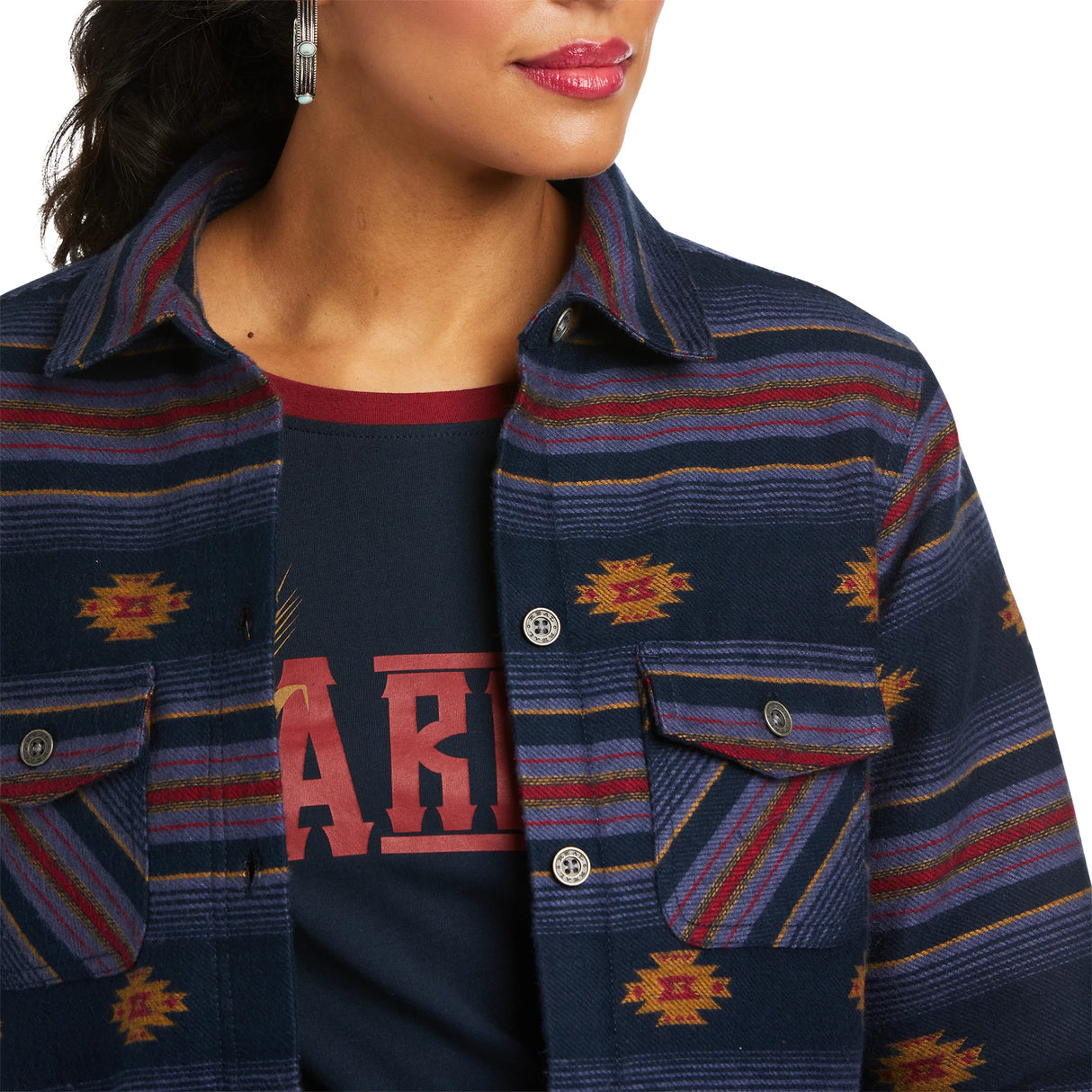 Ariat Women’s Real Shacket - Cruces Stripe