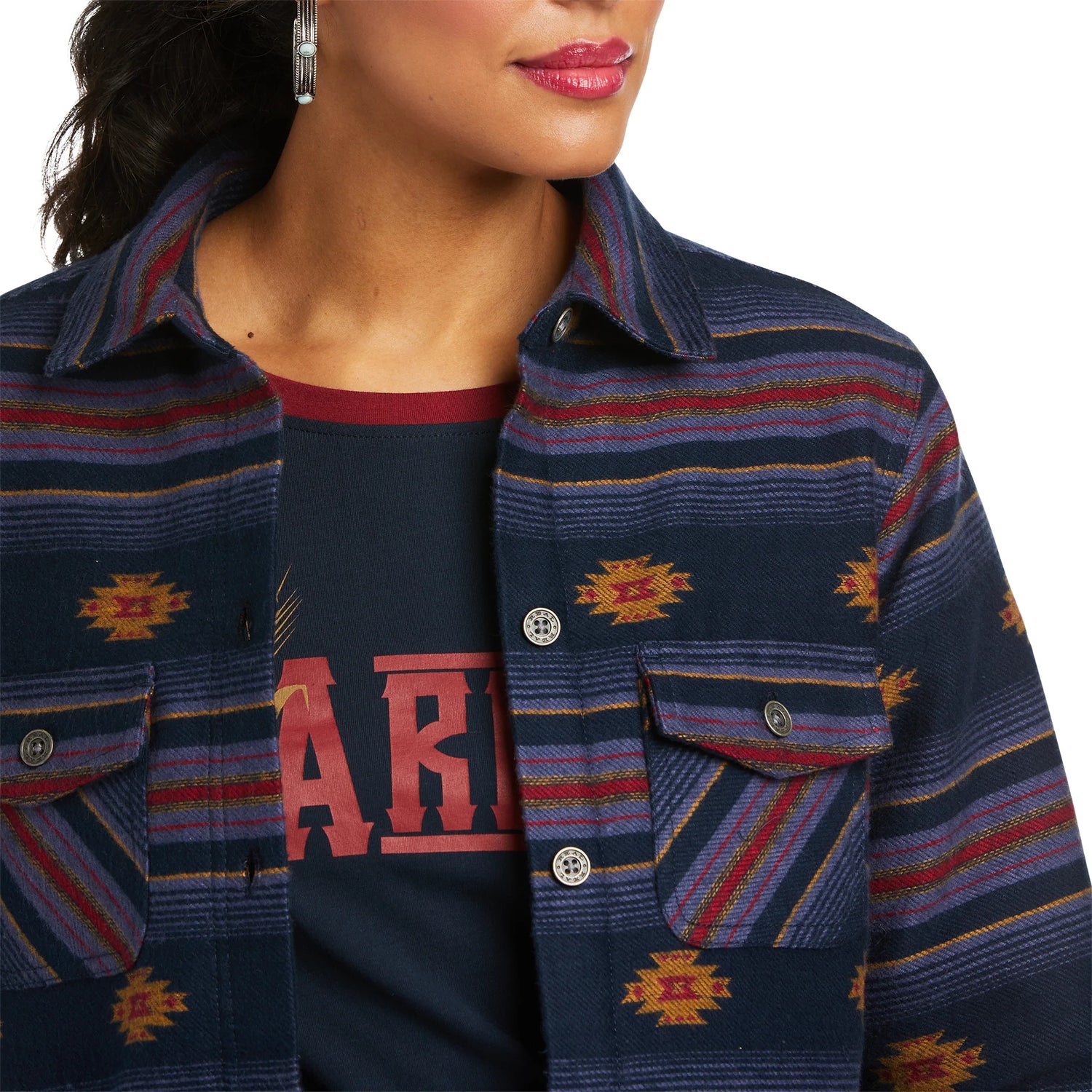 Ariat Women’s Real Shacket - Cruces Stripe