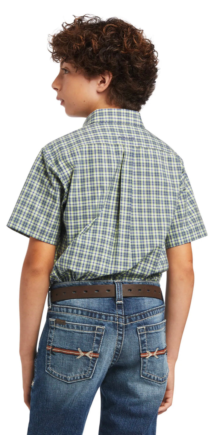 Ariat Boys Pro Barrett Classic Green Glow S/S Shirt