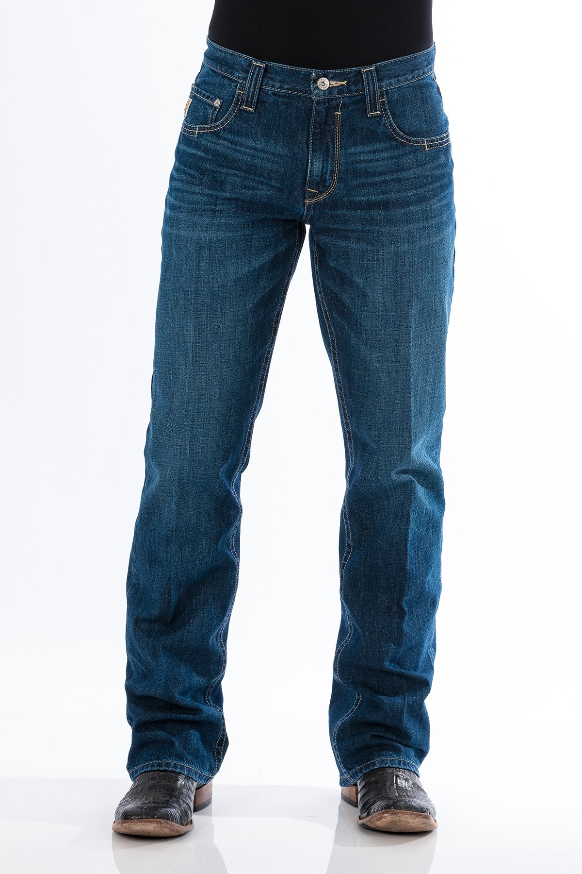 Cinch Mens Carter Relaxed Fit 2.0 Relaxed Fit Dark Stonewash Jeans