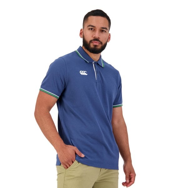 Canterbury Mens Tipped Edge Polo Dark Denim Blue