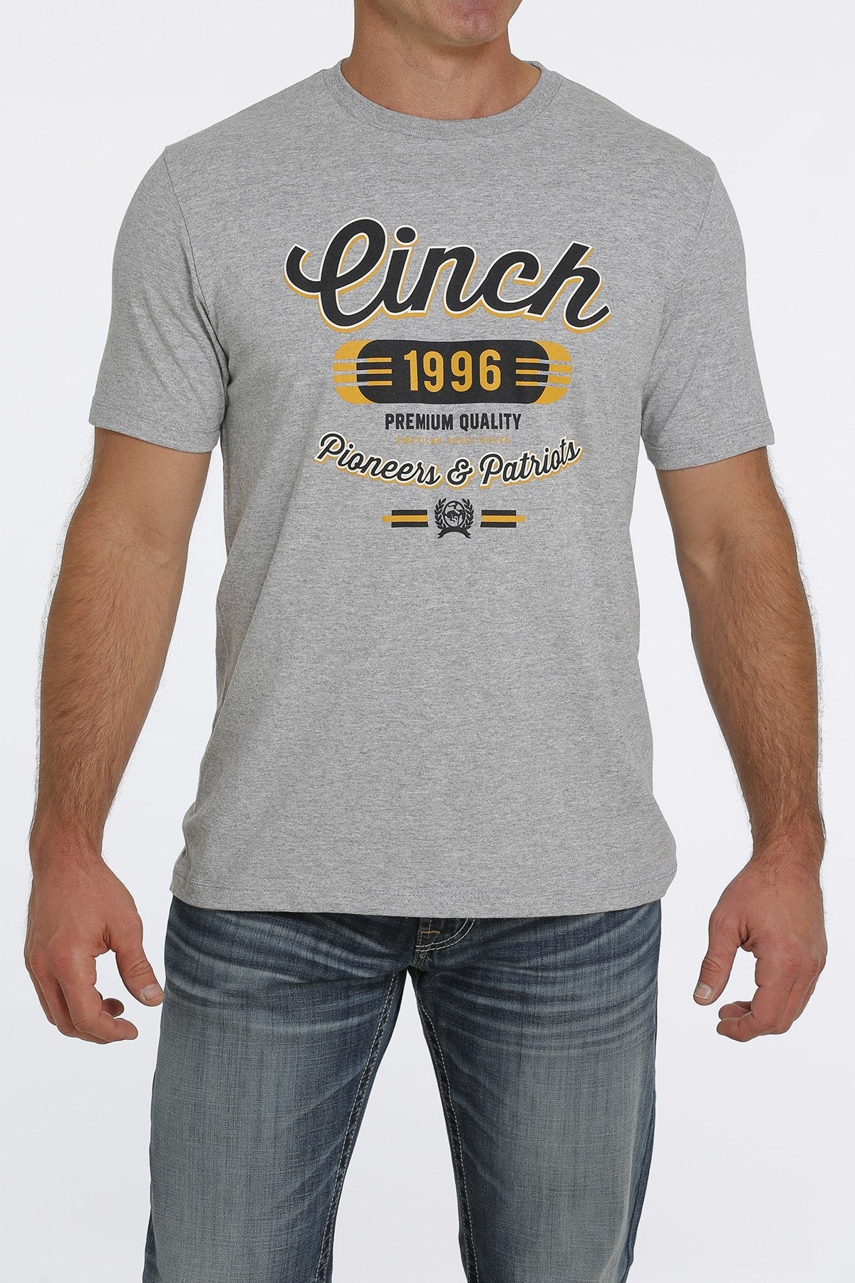 Cinch Mens Pioneers & Patriots T - heathered grey