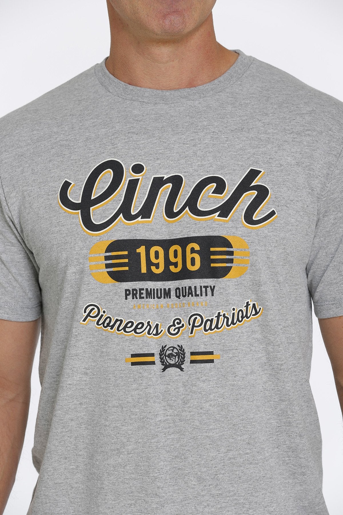 Cinch Mens Pioneers & Patriots T - heathered grey