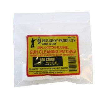 Pro Shot 100% cotton flannel cleaning patches 100pkt
