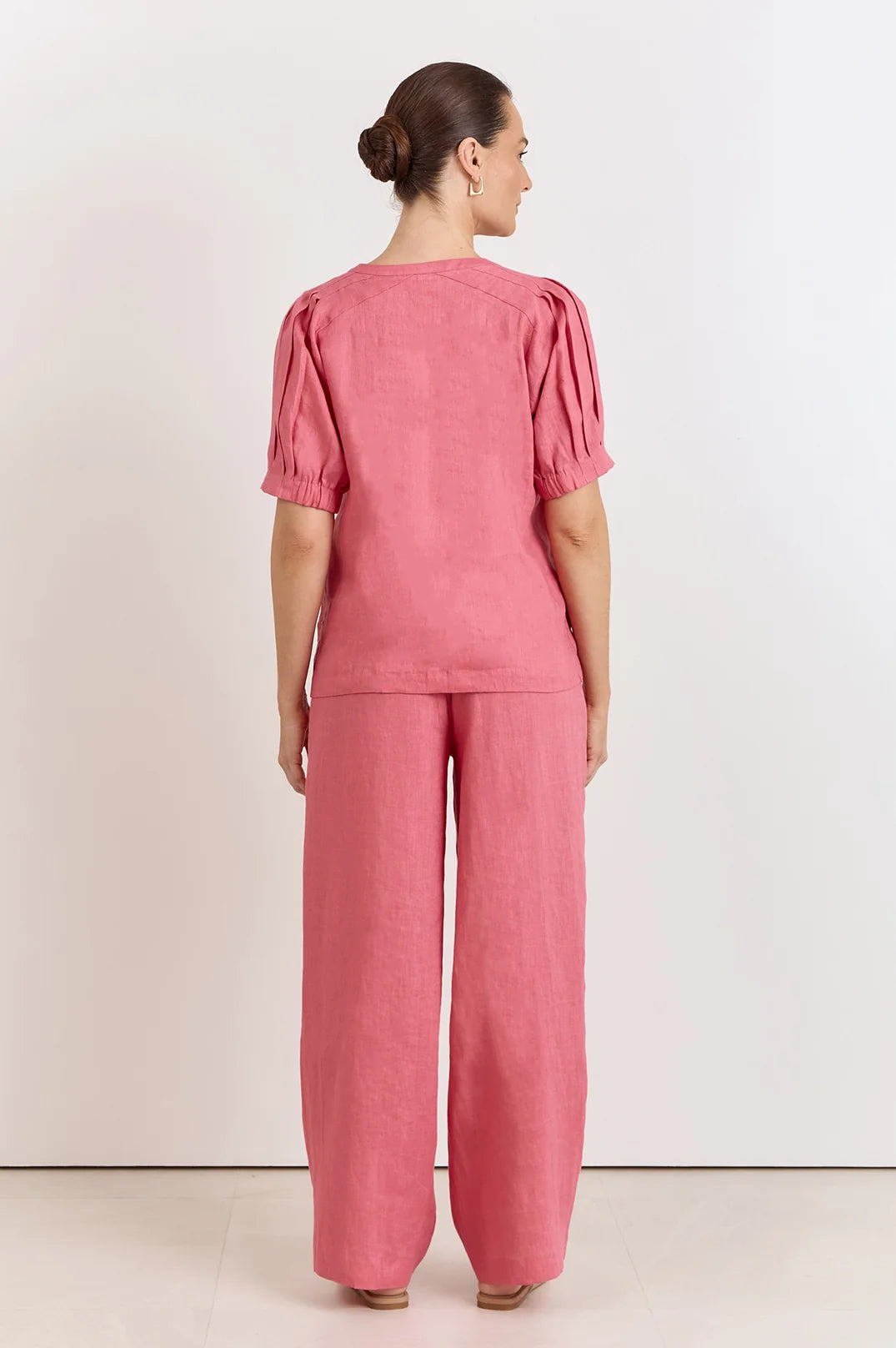 Adorne Ladies Harrie Pleated Linen Top