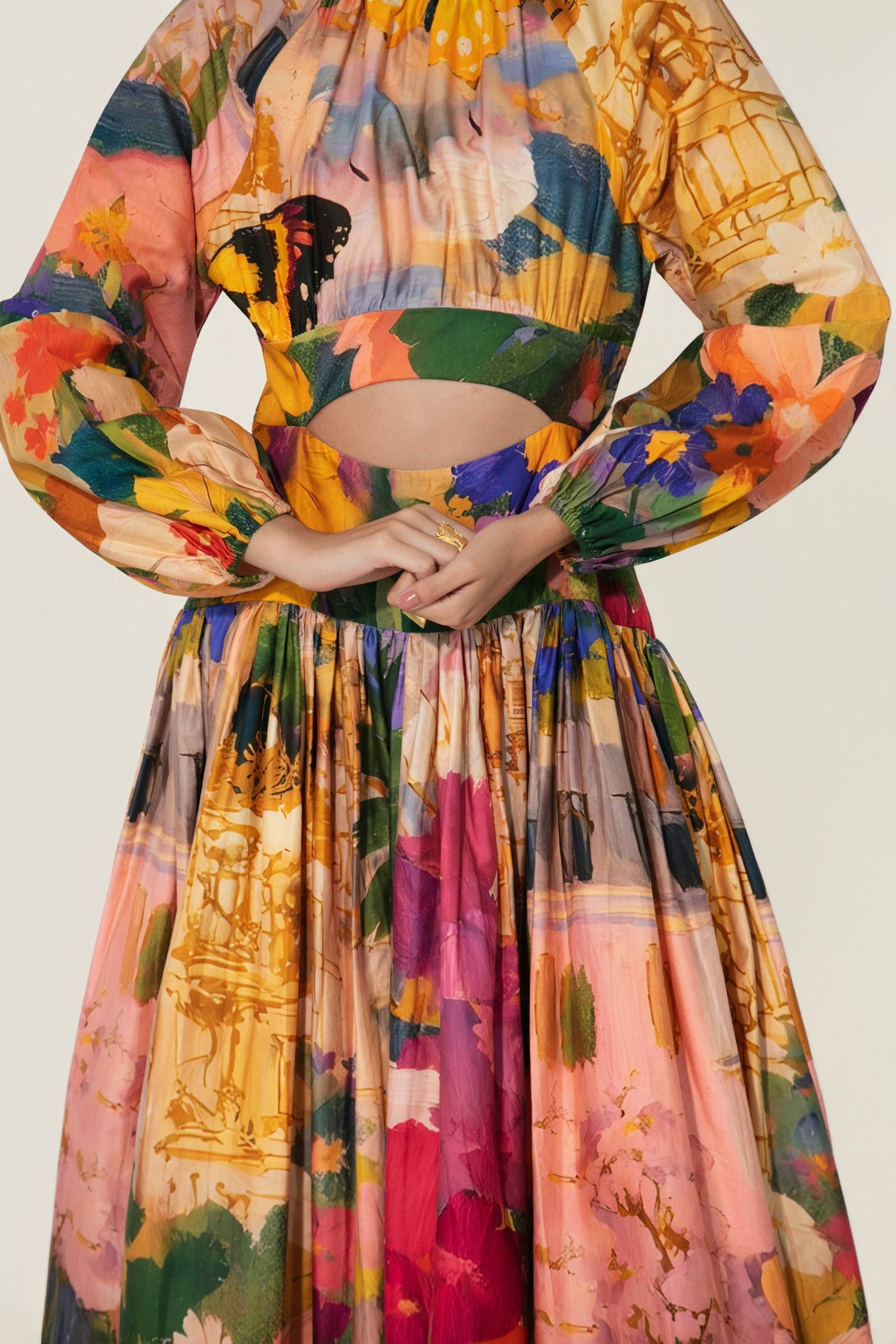 thr3letter - Jeanne Cutout Gathered Dress