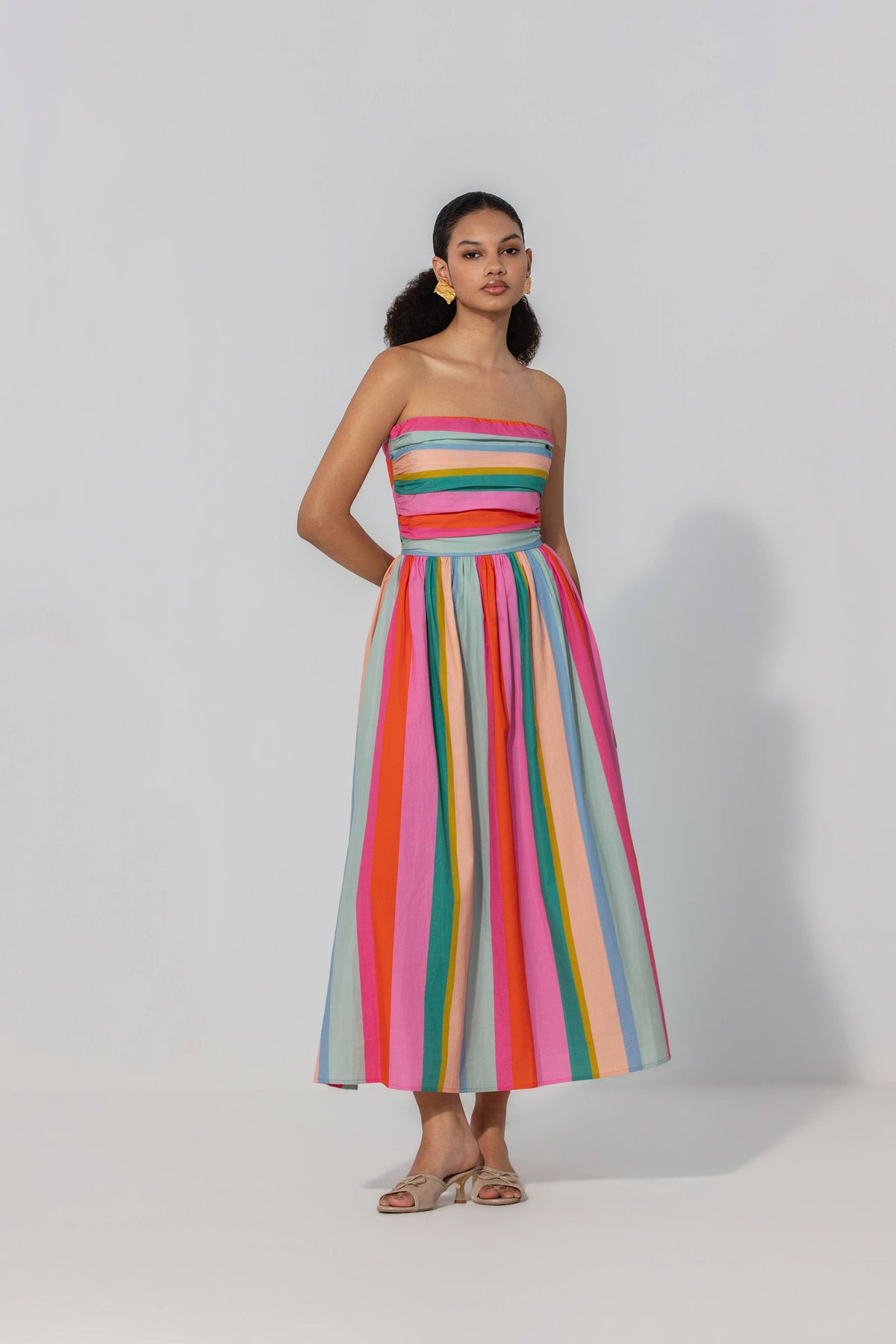 thr3letter - Painted Stripe Maxi Dress