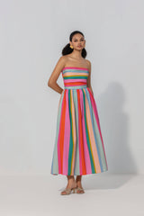 thr3letter - Painted Stripe Maxi Dress