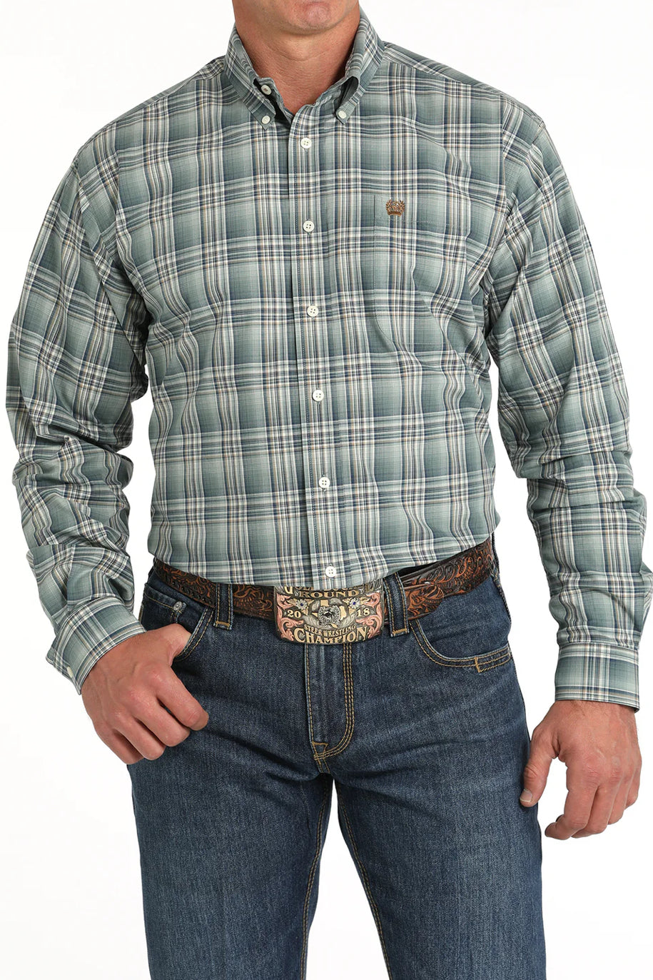 Men's Cinch Button Down Shirt #MTW1105813 GRN