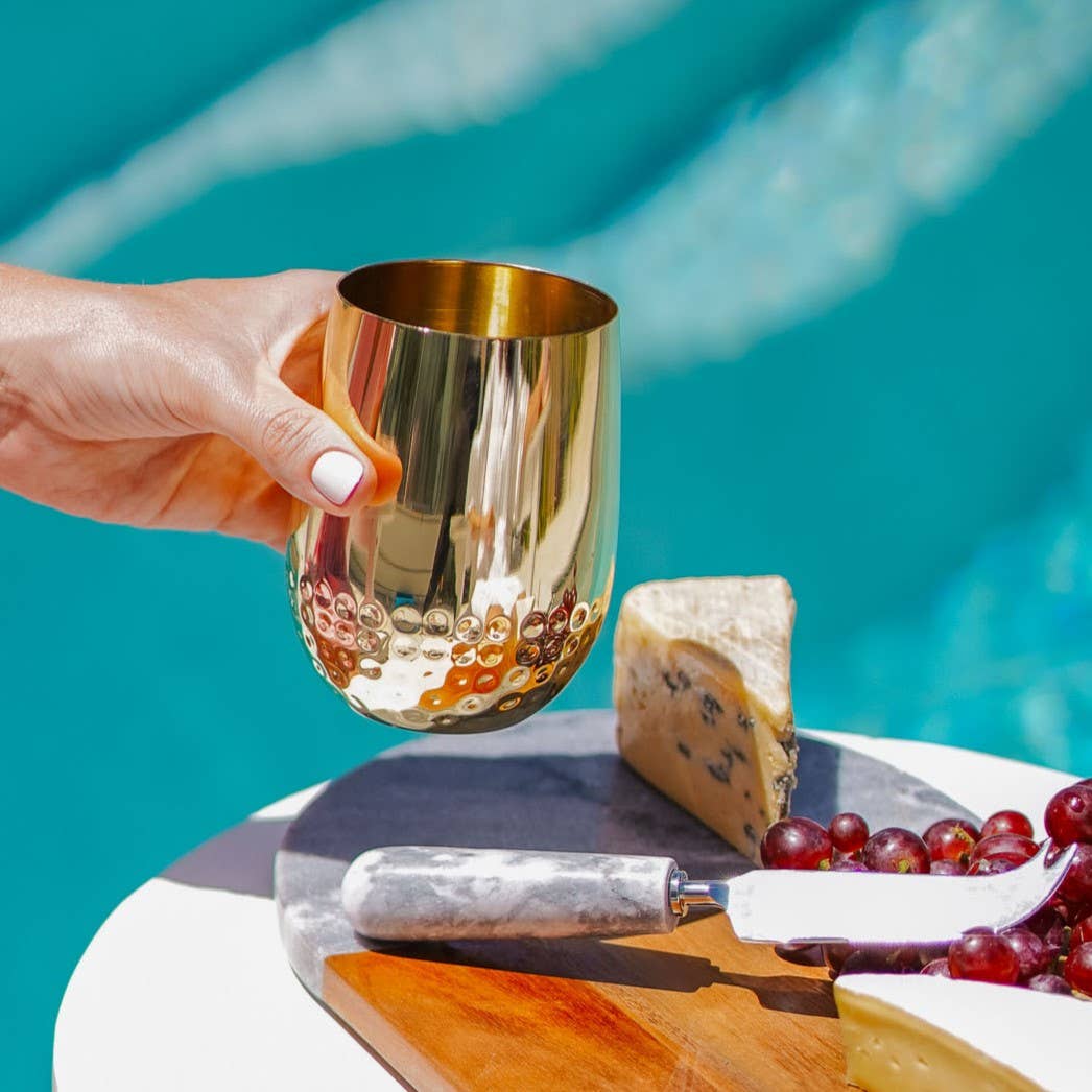 CLINQ - Gold Half-hammered Glasses (Set of 2)