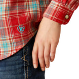 Ariat Girls Barn Plaid Snap Long Sleeved Western Shirt