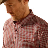 Ariat Mens Pro Series Pedro Fitted Shirt - Burgundy - 10053920