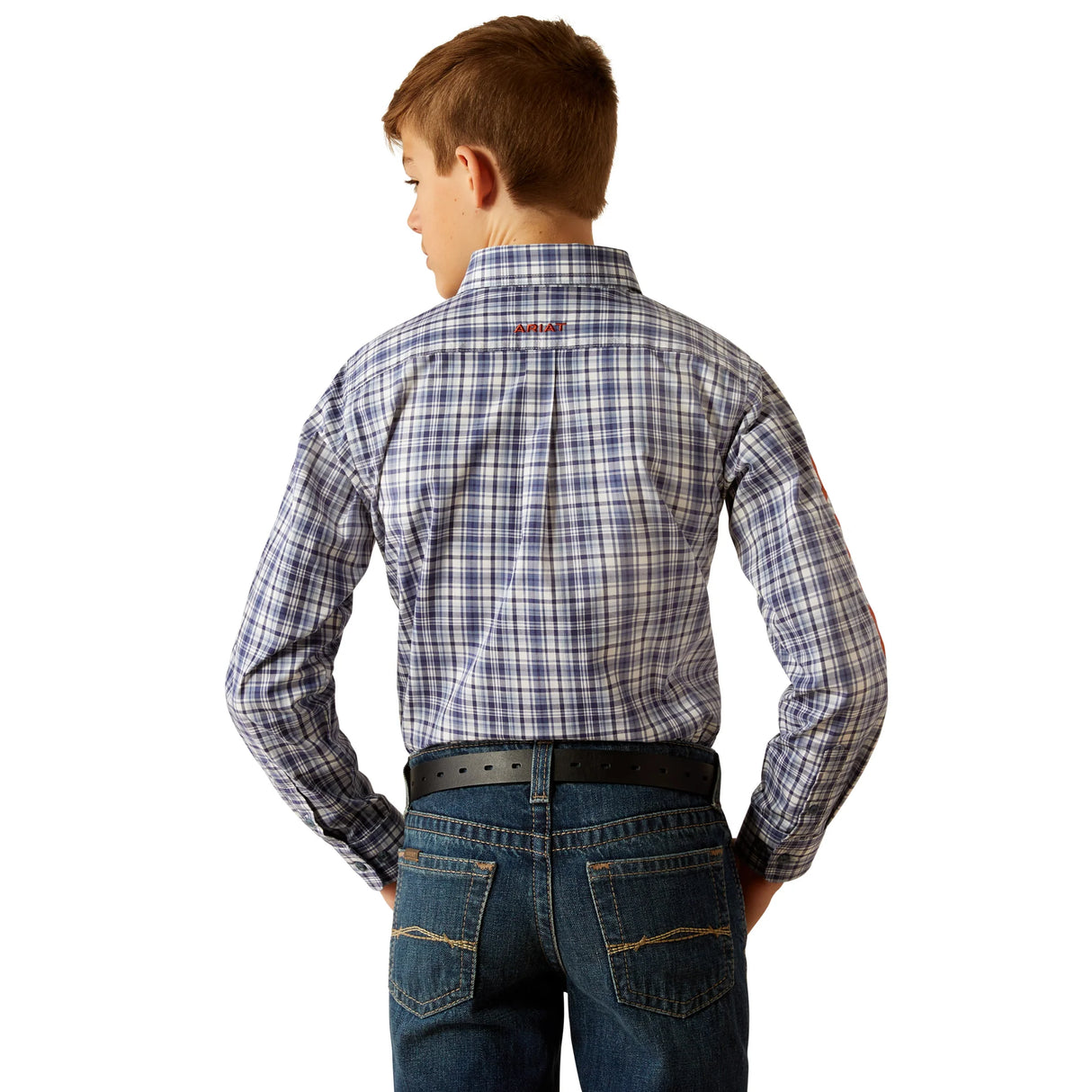 Ariat Boys Pro Series Team Orion Classic Fit Shirt - Navy/Orange - 10054068