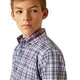 Ariat Boys Pro Series Team Orion Classic Fit Shirt - Navy/Orange - 10054068