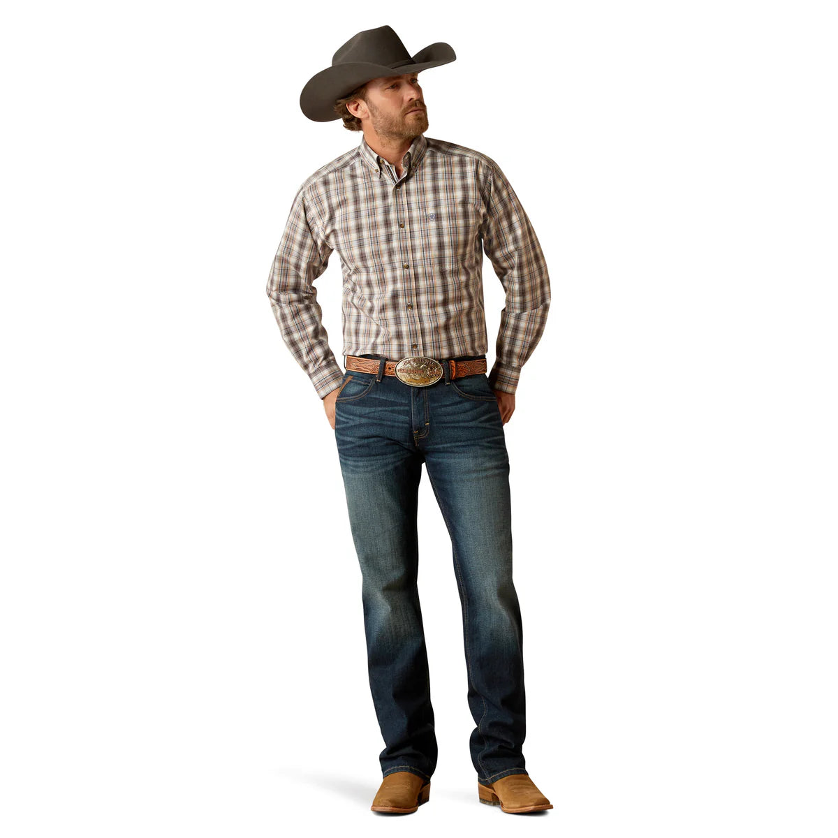 Ariat Mens Pro Series Classic Fit Casen Shirt - Brown - 10054091