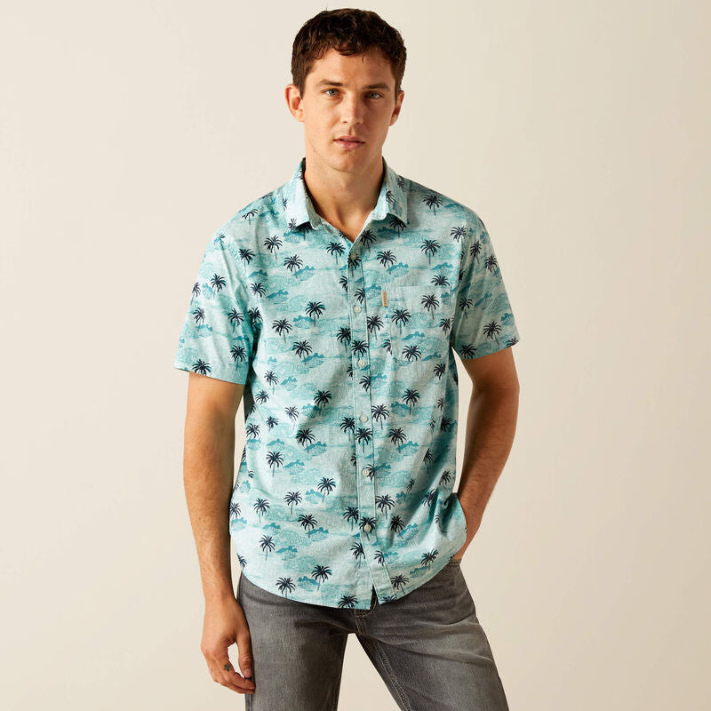 Ariat Mens Maverick Modern Fit Short Sleeve Shirt - Turquoise