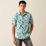 Ariat Mens Maverick Modern Fit Short Sleeve Shirt - Turquoise