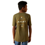 Ariat Boys Roped Diamond T-Shirt - Military Heather - 10062410