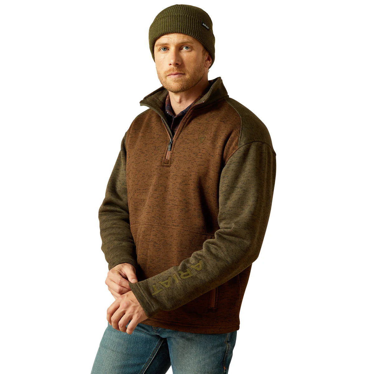 Ariat Mens Caldwell Logo 1/4 Zip Sweater