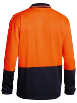 Bisley Two Tone Hi Vis Long Sleeve Polo Shirt - Orange/Navy - BK6234