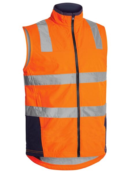Bisley Mens Hi Vis Taped Soft Shell Vest - Orange - BV0348T