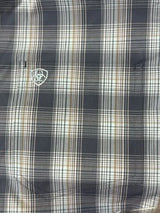 Ariat Mens Pro Series Priest Fitted Long Sleeve Shirt - Ombre Blue Plaid