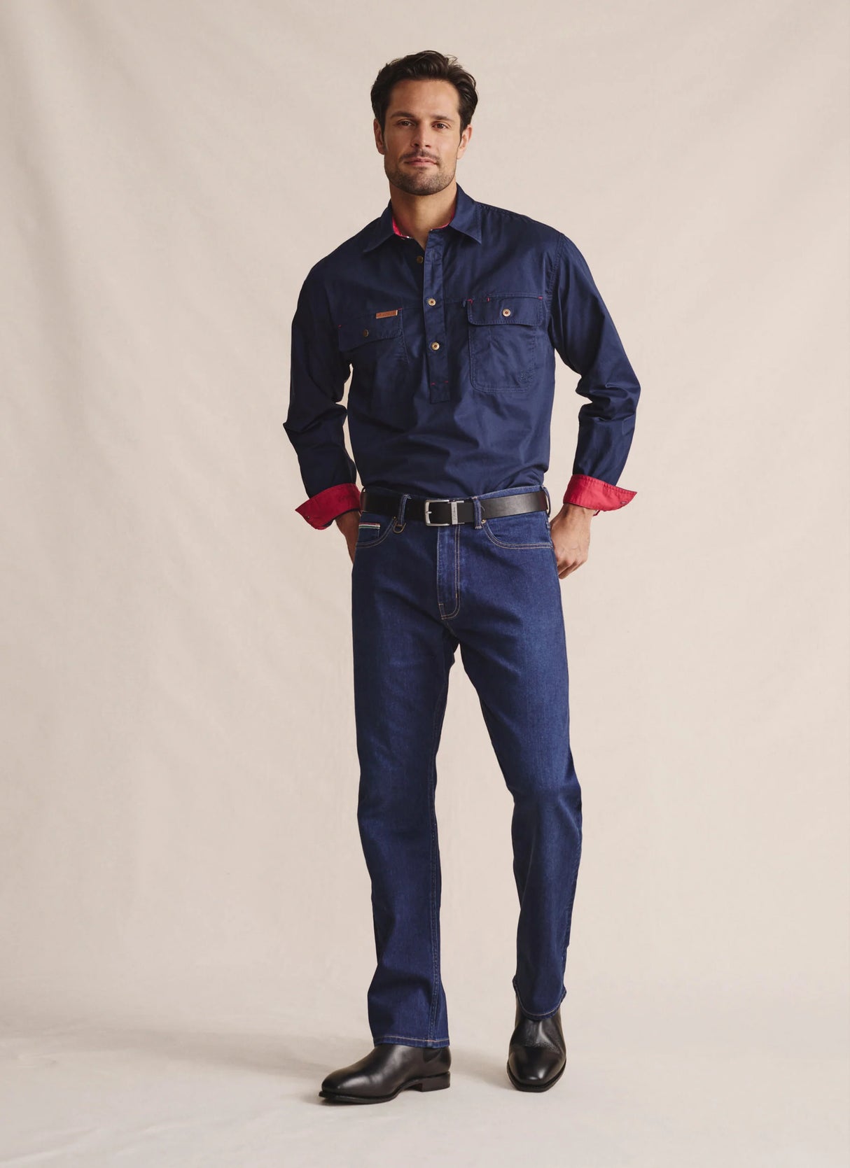 S.Kidman Men's Brockman Half Button Work Shirt - 1SHM00131