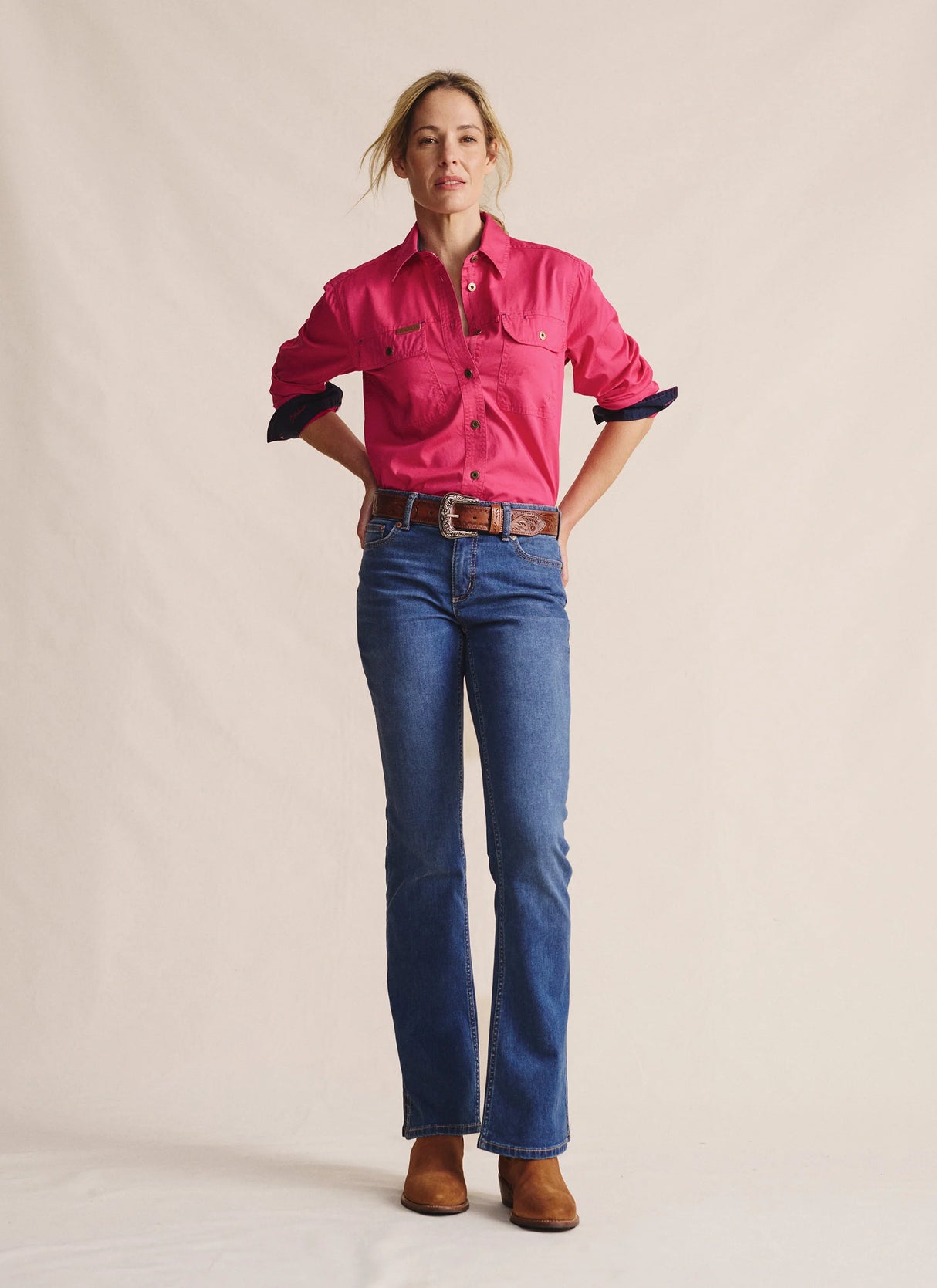 S.Kidman Ladies Spencer Full Button Work Shirt - 1SHW00132