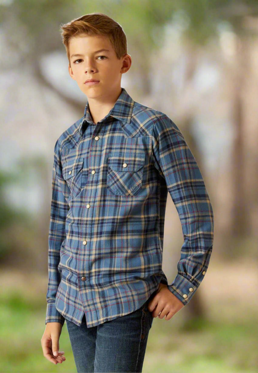 Ariat Boys Huntley Retro Snap Long Sleeved Western Shirt