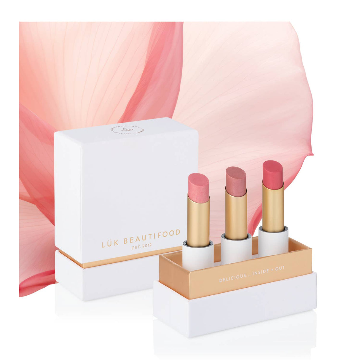 Lux Beautifood Lip Nourish Trio Buttery Pinks