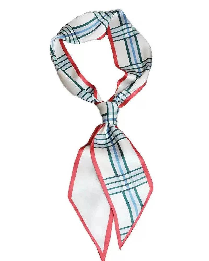 Greenwood Designs - Satin Neck Scarves & Bag Ties - Red Check