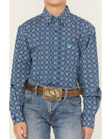 Cinch Boys & Toddler Button Down Western Geo Print Shirt - MTW7062385