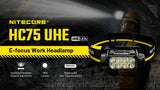 NITECORE HC75 UHE E-focus Work Headlamp