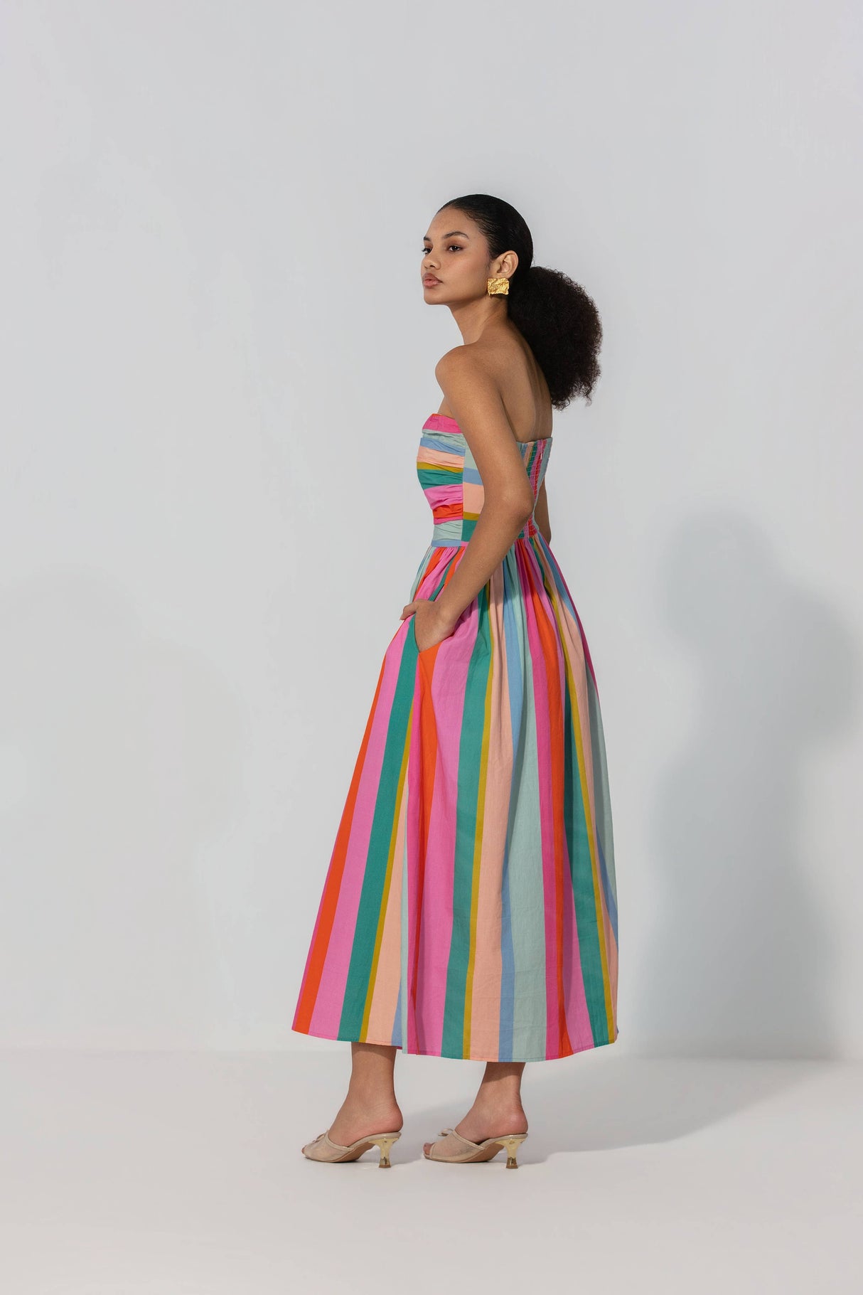 thr3letter - Painted Stripe Maxi Dress