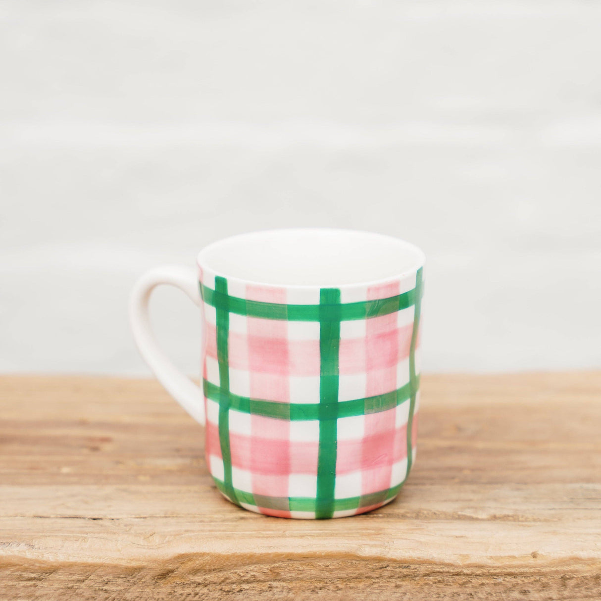 Noss and Co - Ceramic Mug | Pink & Green Gingham