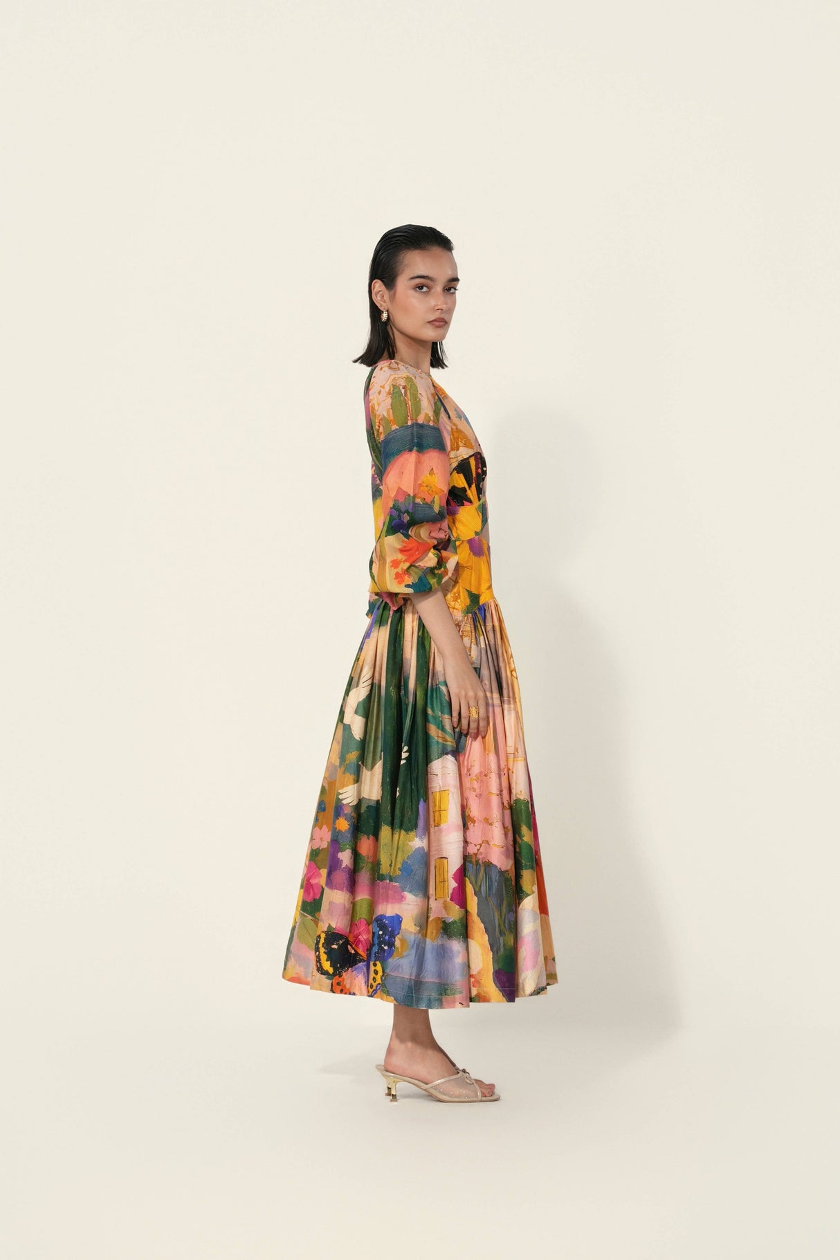 thr3letter - Jeanne Cutout Gathered Dress