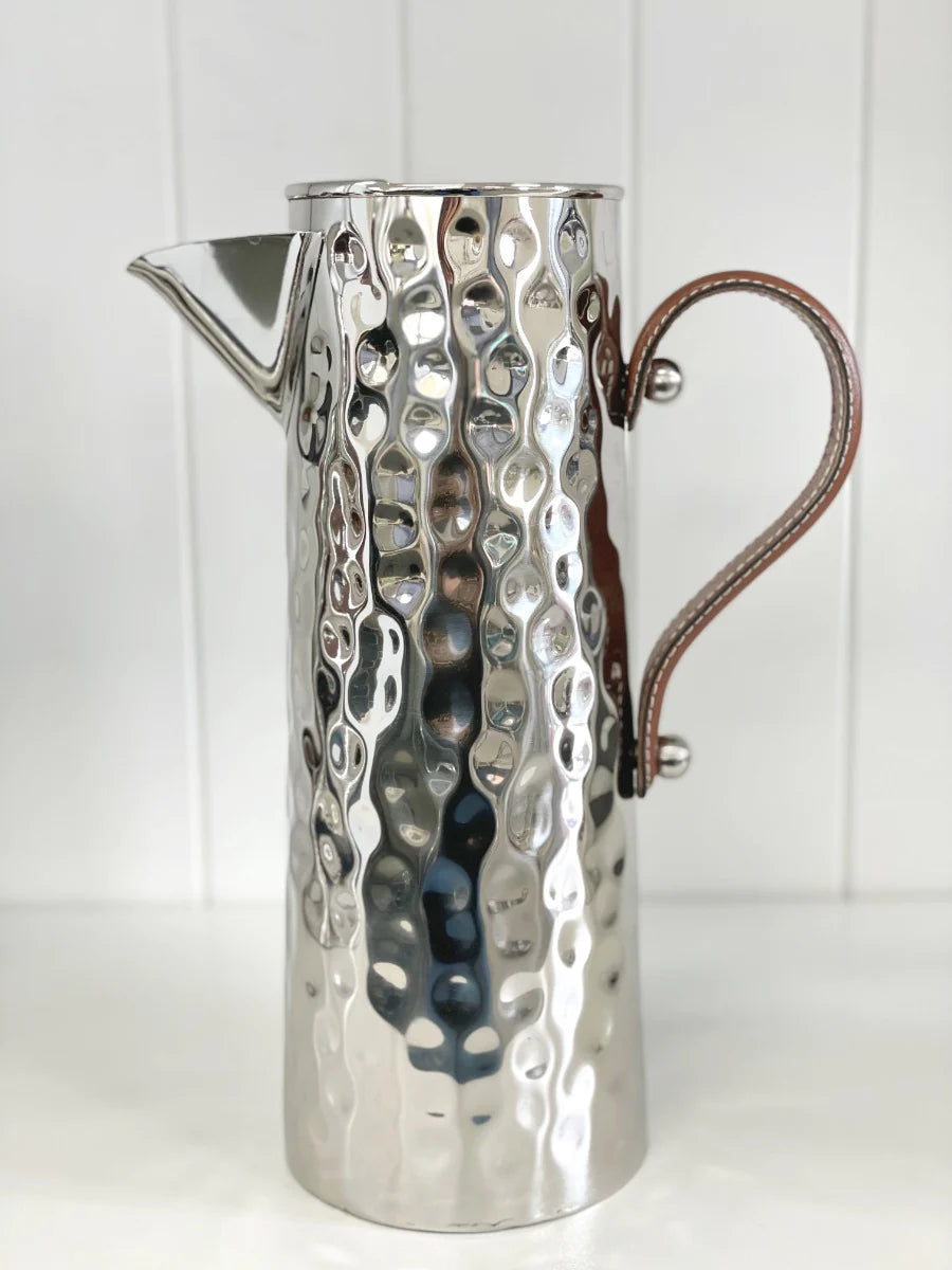 Flair Gifts & Home Large Bolt Hammered Jug With Leather Handle - 2.5L 33CM