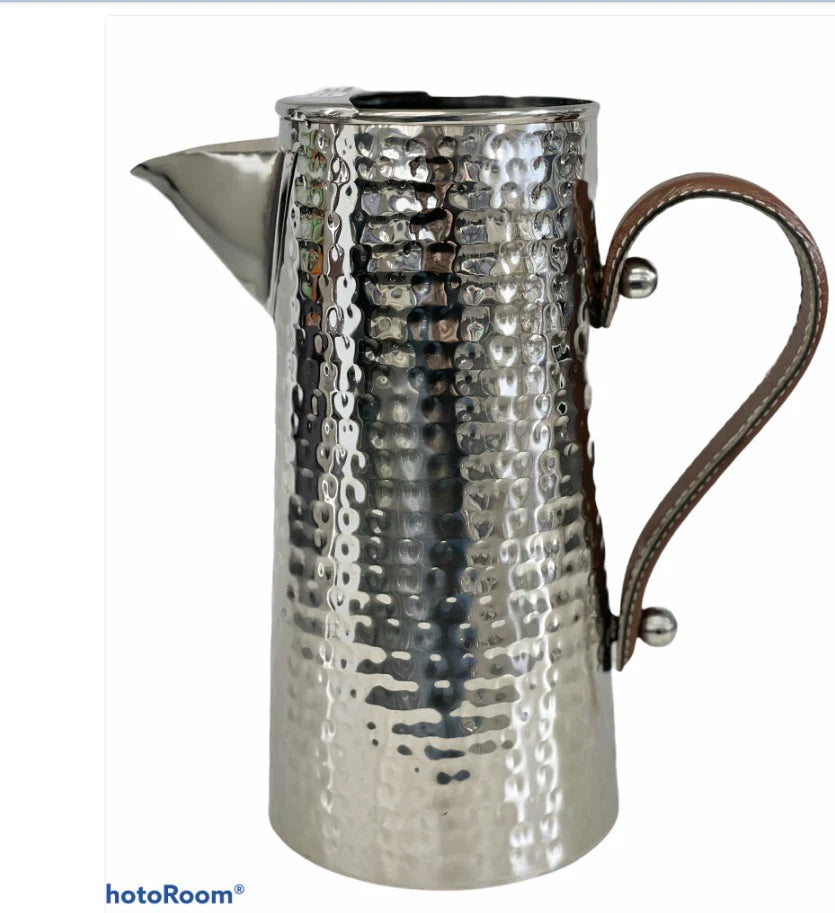 Flair Gifts & Home Small Mini Hammered Jug With Leather Handle - 2.25L