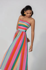thr3letter - Painted Stripe Maxi Dress