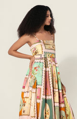 thr3letter - Vianna in Marianne Panelled Maxi Dress