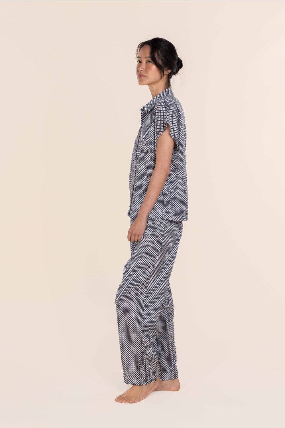Gingerlilly - Cotton Pyjama Long Summer Set - Marlie Diamond Navy