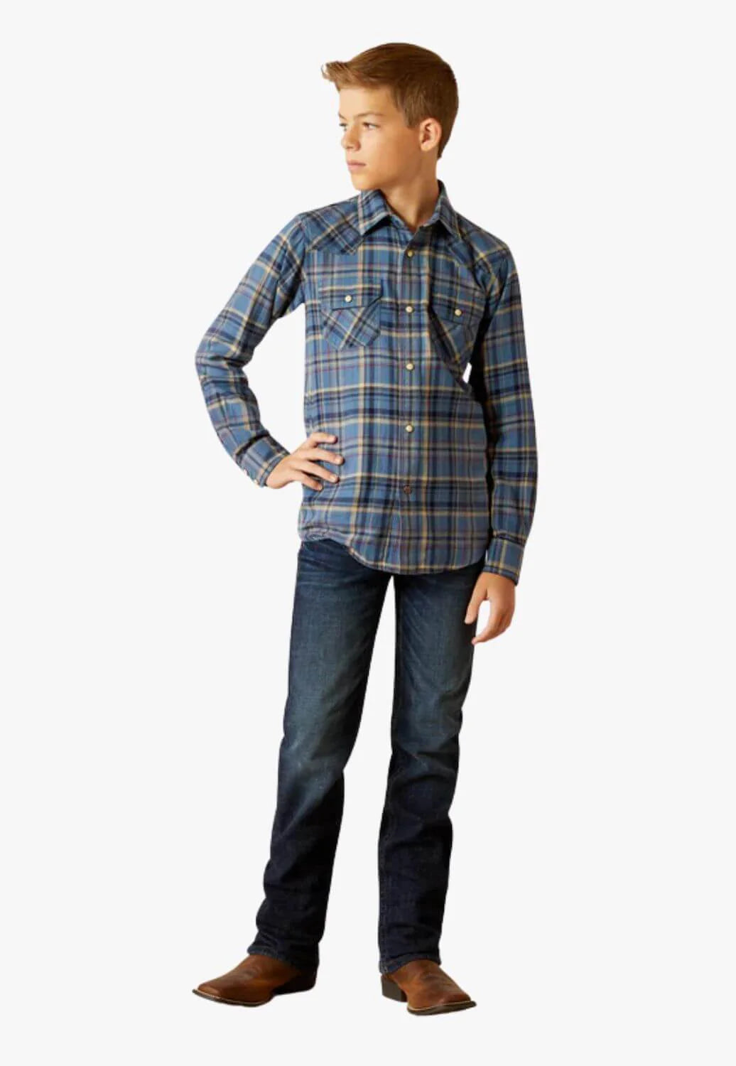 Ariat Boys Huntley Retro Snap Long Sleeved Western Shirt