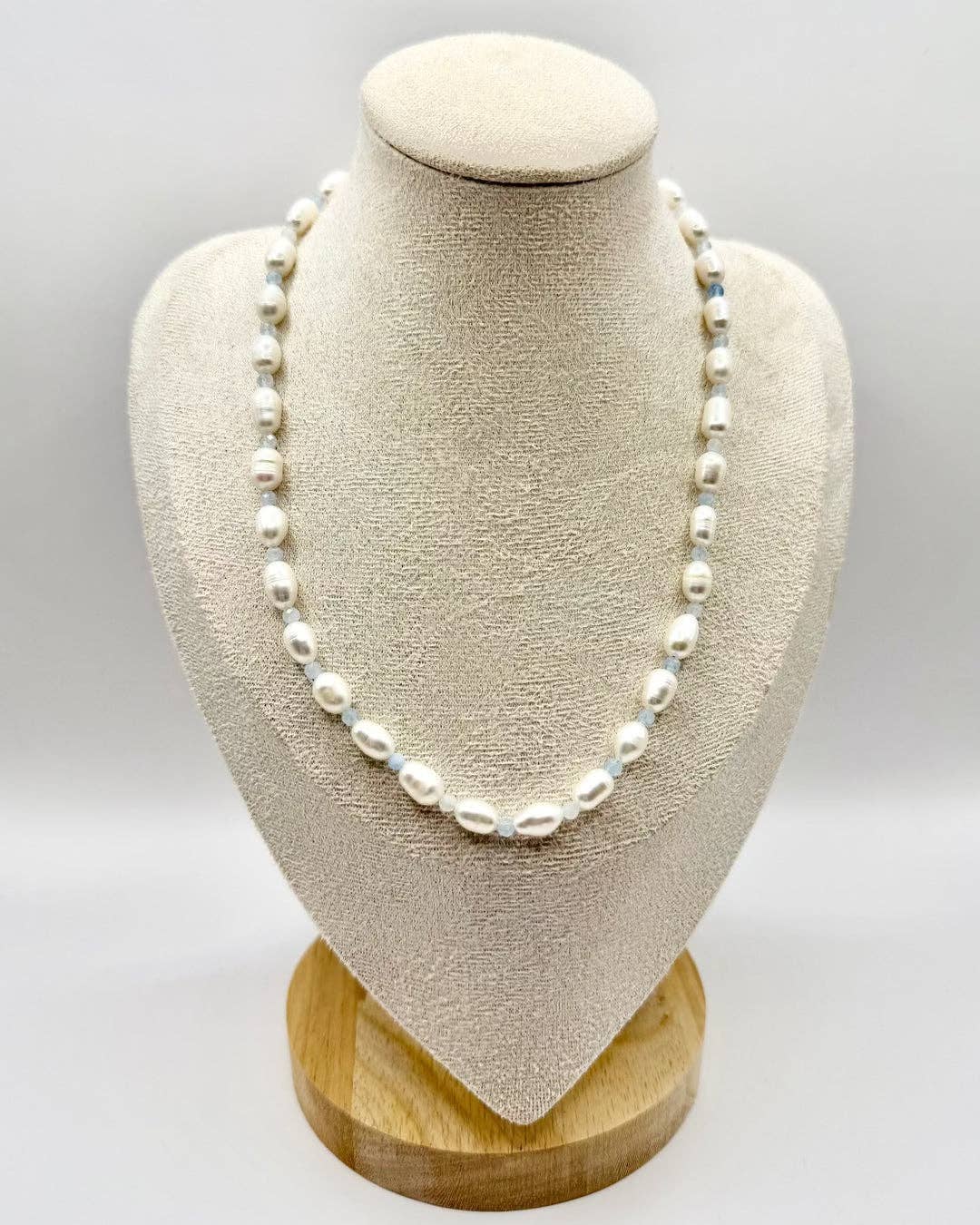 Greenwood Designs - Capri Freshwater Pearl & Blue Crystal Necklace
