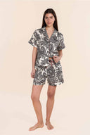 Gingerlilly Cotton Sateen Short Pyjama Set - Daphne B&W Paisley