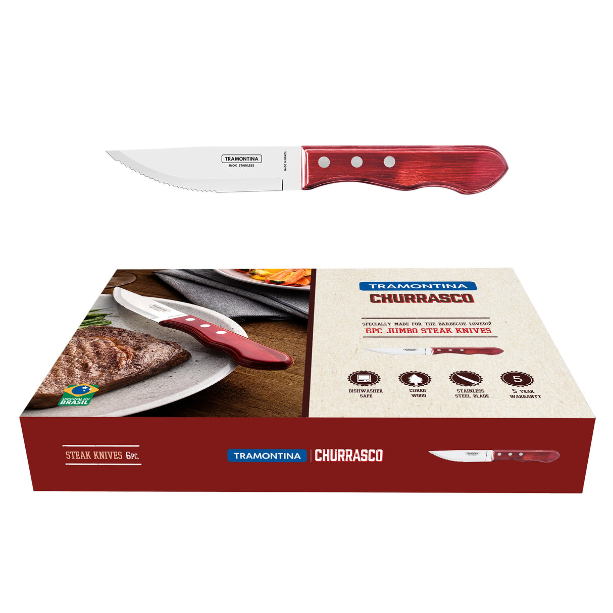 Tramontina Churrasco 6 pc Jumbo Steak Knife set