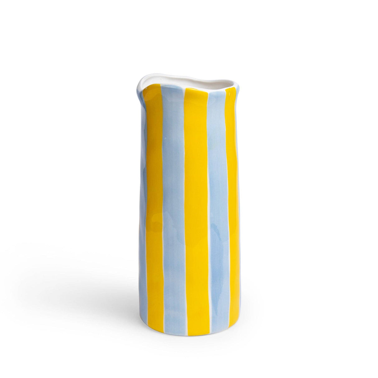 Noss and Co - NEW Medium Vase - Cornflower Blue and Yellow Stripe