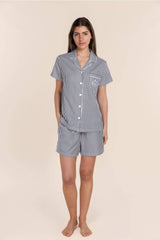 Gingerlilly - Cotton Short Pyjama Set - Camilla Navy Stripe