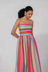 thr3letter - Painted Stripe Maxi Dress